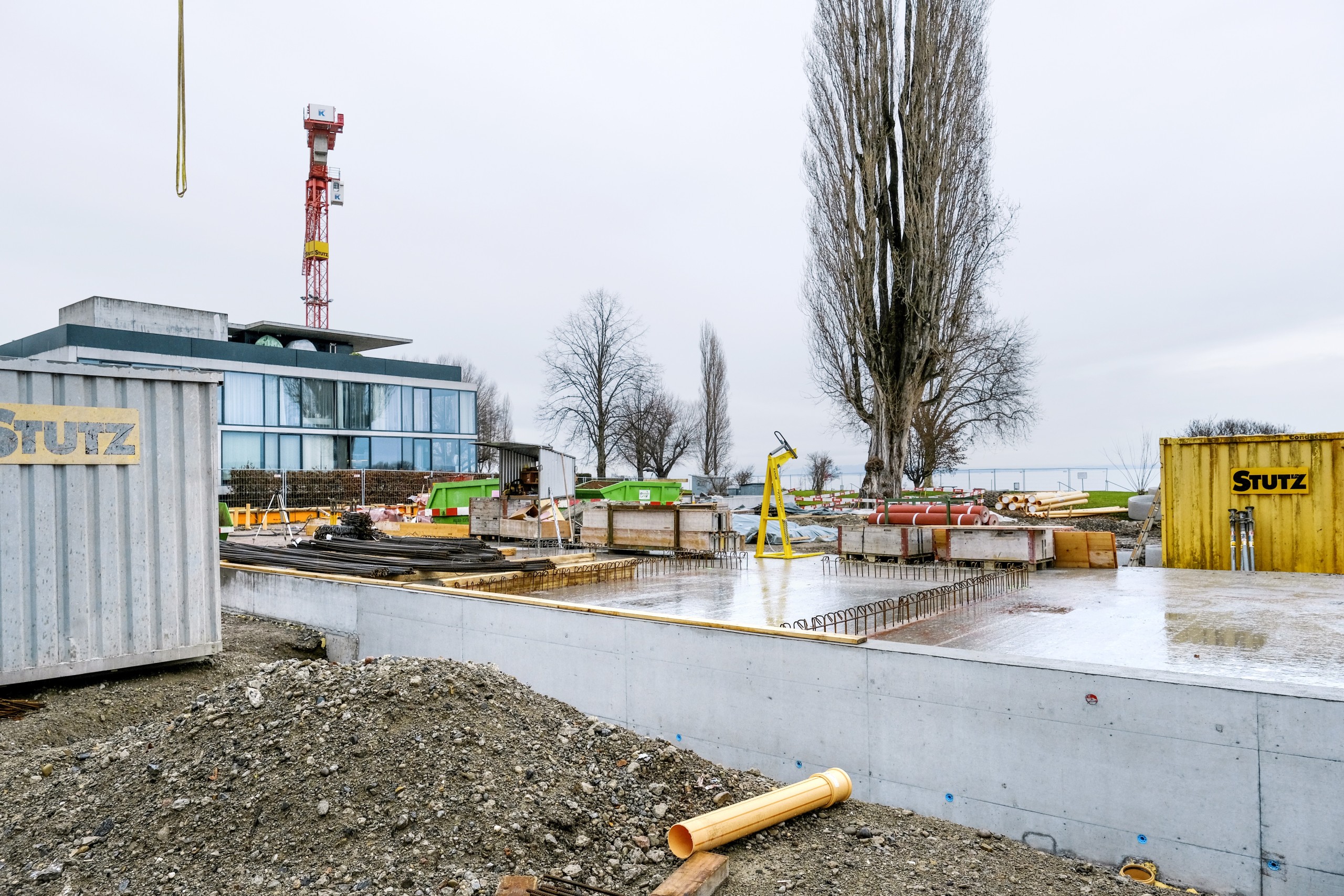 Die Bauarbeiten für den Neubau der Badi Horn sind in vollem Gange.